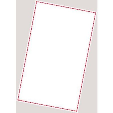 TOP TAPE AND  LABEL. INCOM GHS Blank Laser Printer Labels, Red Border 1-up, 8-1/2in x14in, 100 /PKG GHS1277LP